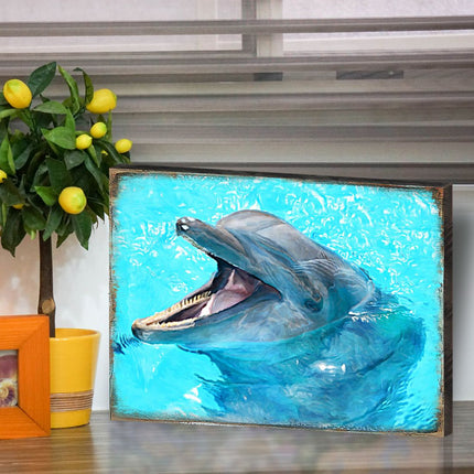 Sowers Dolphin Wood Wooden Coastal Wall Art by Nature Wonders - Coastal Sea-Life Decor - 95267B-3