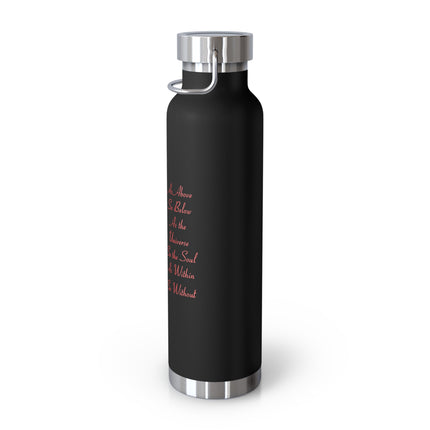 Inspirational Copper Insulated Water Bottle - 22oz, Motivational Quote Design