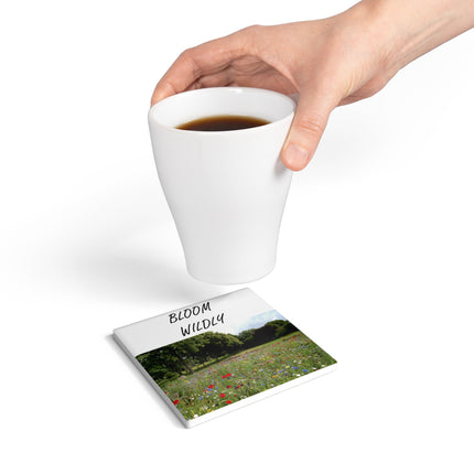 Bloom Wildly Ceramic Coaster - Floral Home Decor for Garden Lovers