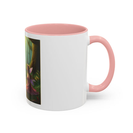Fairy and Black Cat Forest Coffee Mug – Fantasy Woodland Tea Cup