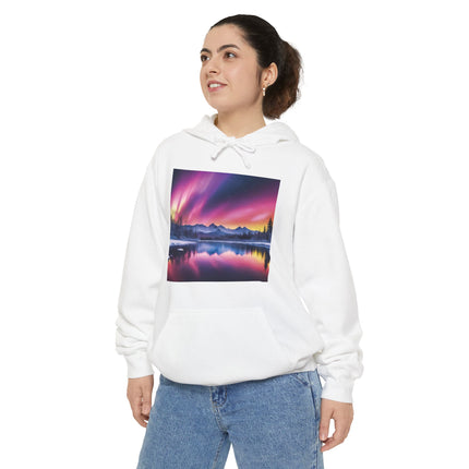 Aurora Mountain Hoodie — Northern Lights Scenic Pullover
