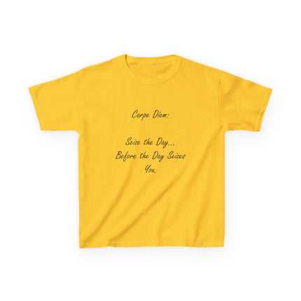 Carpe Diem Kids Tee – “Seize the Day… Before It Seizes You” – Heavy Cotton