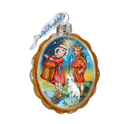 Drummer and Shepherd Boy Mercury Glass Ornament by G. DeBrekht - Nativity Holiday Decor - 772074-4