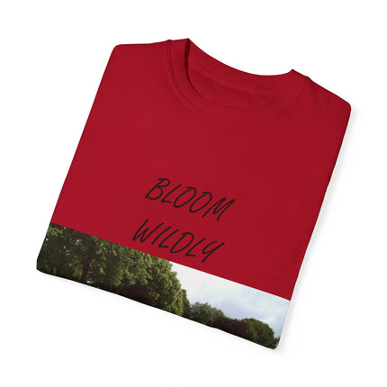 Bloom Wildly T-Shirt – Nature-Inspired Floral Tee – Unisex Garment-Dyed