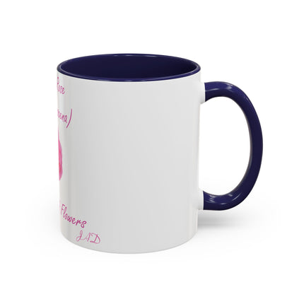 Damask Rose Accent Coffee Mug - The Queen of Flowers 11oz