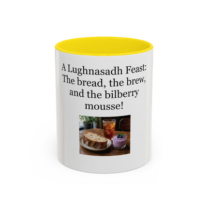 Lughnasadh Feast Mug — "The bread, the brew, and the bilberry mousse!" Accent Coffee Cup