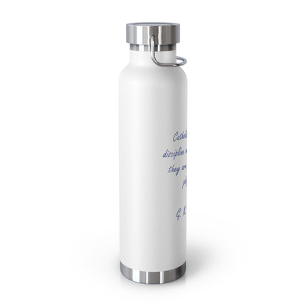 Chesterton Quote Bottle – 22oz Insulated – Faith & Freedom Design