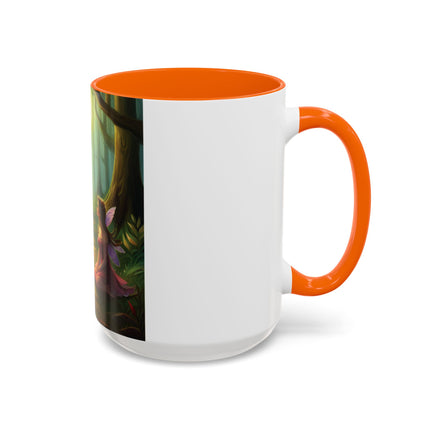 Mystical Fairy & Cat Mug – Enchanted Forest Design, 15oz Accent