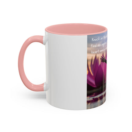 Ageless Hippie Soul Mug | 11oz Accent Cup with Lotus & Uplifting Quote