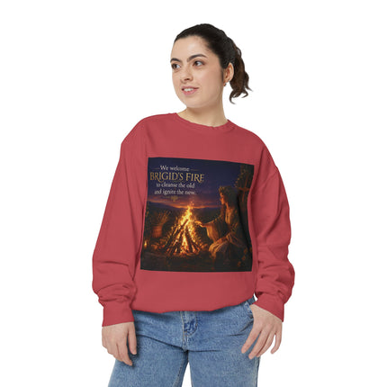 Brigid's Fire Sweatshirt — Celtic Pagan Imbolc Winter Ritual Crewneck