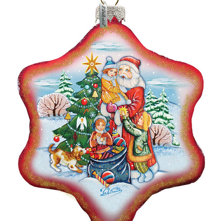Joy Snowflake Glass Ornament by G. DeBrekht - Christmas Decor - 754-004R-0