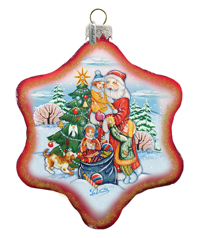 Joy Snowflake Glass Ornament by G. DeBrekht - Christmas Decor - 754-004R-0