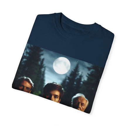 Retro Moonlit Night T-Shirt - Unisex Garment-Dyed Tee for Nature Lovers
