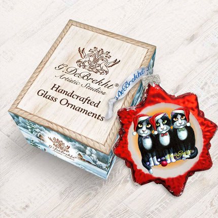Boys Night Out Mercury Glass Ornament by Laura Seeley - Pets Dog and Cats Decor - 779215-LS-2
