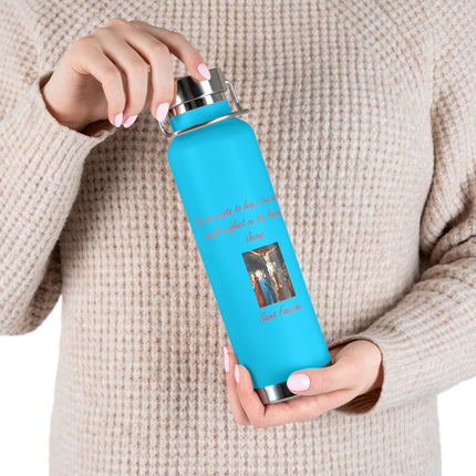 Inspirational Insulated Water Bottle - 22oz Copper With Faith Design