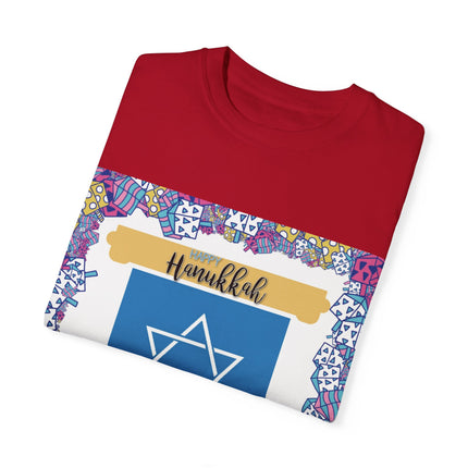 Happy Hanukkah Tee – Unisex Garment-Dyed Shirt for the Festival of Lights
