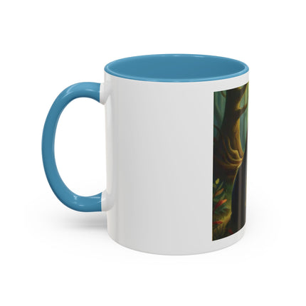 Fairy and Black Cat Forest Coffee Mug – Fantasy Woodland Tea Cup