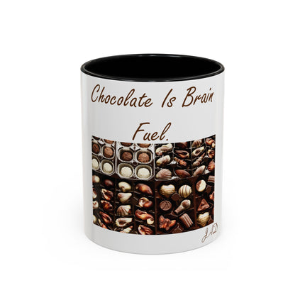 Chocolate Is Brain Fuel Accent Mug – 11oz – Sweet & Smart Gift