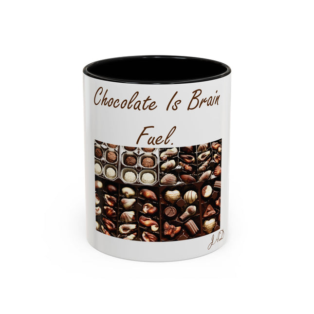 Chocolate Is Brain Fuel Accent Mug – 11oz – Sweet & Smart Gift