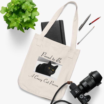 Proud Cat Person Organic Tote – Eco-Friendly Canvas Bag for Cat Lovers