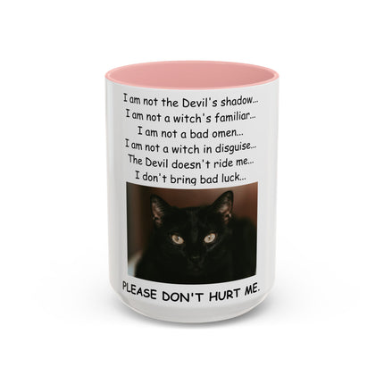 Accent Mug – Black Cat Print – Ceramic Drinkware – 15oz