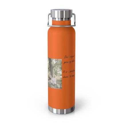 Copper 22oz Insulated Bottle — "Don't Regret Growing Older" Yoga Seniors Design