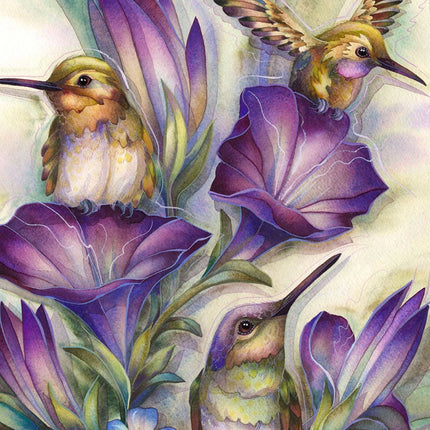Everlasting Friendship Hummingbirds Wooden Wall Art by J. Bergsma - Nature Wildlife Decor - 85922936B-JB-1