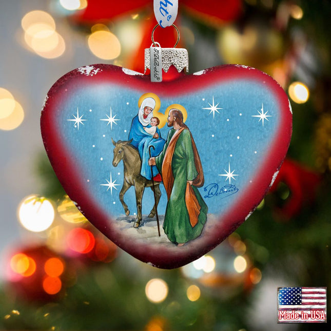 Nativity Heart Glass Ornament by G. DeBrekht - Nativity Holiday Decor - 73511-0