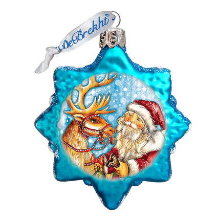 Reindeer Santa Mercury Glass Ornament by G. DeBrekht - Christmas Santa Snowman Décor - 773088-4