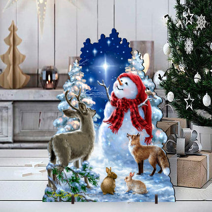 Heaven Wildlife Snowman Frosty Friends Outdoor by D. Gelsinger - Christmas Decor - 8461049F-1801-2