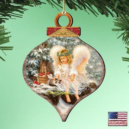 Angel Cardinal Wooden Ornaments - Tree Ornament by Gelsinger - Nativity Holiday Decor - 8031120-0718-1