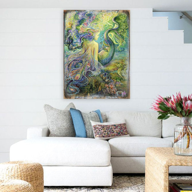Mer Fairy Fantasy Wooden Wall Art by Josephine Wall - Fantasy Decor - 852149-JW-0