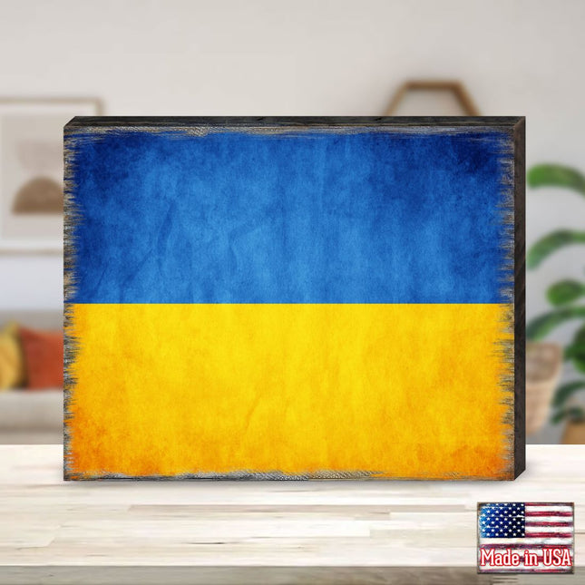 Ukrainian Flag Wooden Wall Art by G. DeBrekht - International Decor - 95120B-0