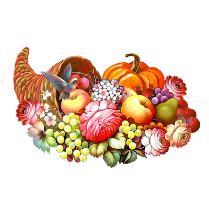Floral Cornucopia Halloween Door Decor by G. DeBrekht - Thanksgiving Halloween Decor - 8158907H-4