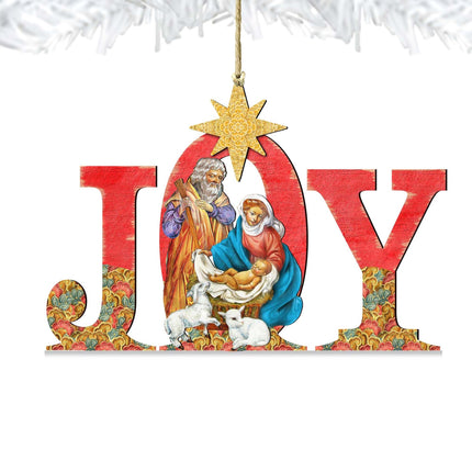 Regal Joy Nativity Wooden Ornaments by G. DeBrekht - Nativity Holiday Decor - 8121456-4