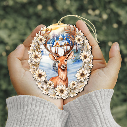 Majestic Forest Deer Wooden Ornaments by G. Debrekht Christmas Decor - 8611065-2