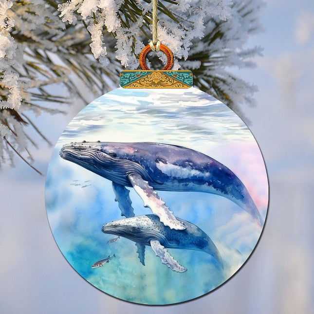 Humpback Harmony Wooden Ornaments by G.Debrekht - Wildlife Holiday Decor - 870012-0