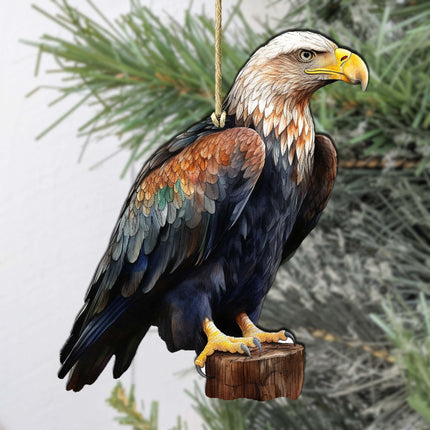 Bald Eagle Charm Wooden Ornaments by G.Debrekht - Wildlife Holiday Decor - 8710101-4-1