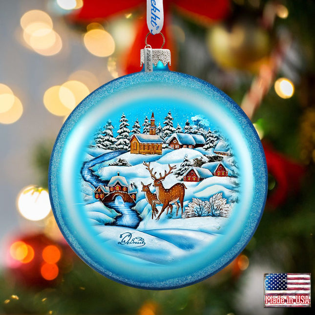 Winter landscape Glass Ornament by G. DeBrekht - Christmas Decor - 744-012-0