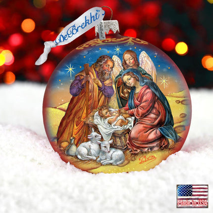 Regal Nativity Glass Ornament by G. DeBrekht - Nativity Holiday Decor - 73369-1