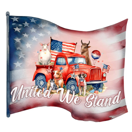 Front door welcome sign American flag United we stand Front porch Patriotic wreath Main entrance banner Welcome sign - Wooden front porch decor - 933106H-4