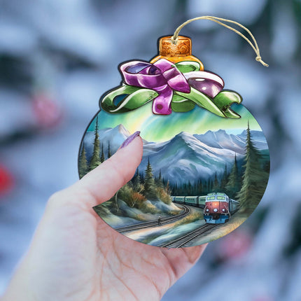 Mountain Glow Express Wooden Ornaments by G.Debrekht - Wildlife Holiday Decor - 870016-4