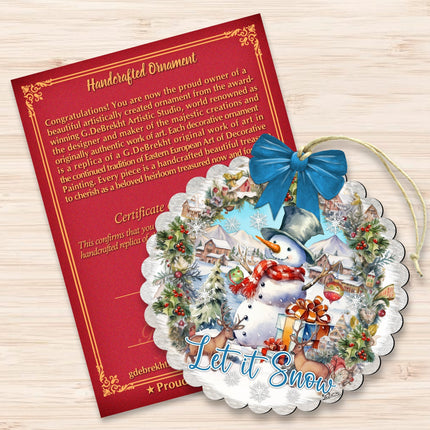 Let it Snow Wooden Ornaments by G. Debrekht Christmas Santa Snowman Decor - 933122-4