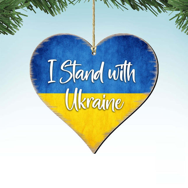 I Stand with Ukraine Wooden Ornaments by G. DeBrekht - International Decor - 8187121-0