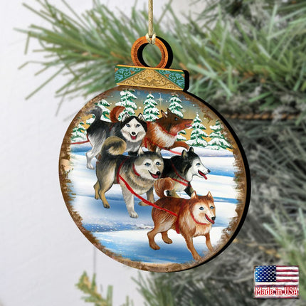 Husky Ball Wooden Ornaments by G. DeBrekht - Christmas Decor - 8025378-2