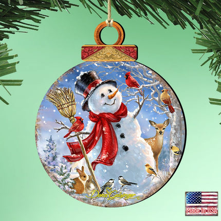 Frosty Forest Friends Wooden Ornaments by Gelsinger - Christmas Santa Snowman Decor - 8021023-1624-1