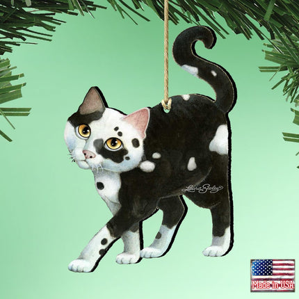 Cookie N Creme Cat Wooden Ornaments by Laura Seeley - Pets Dog and Cats Decor - 8512064-LS-2
