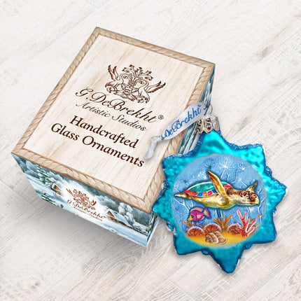 Turtle Mercury Glass Ornament by G. DeBrekht - Coastal Holiday Decor - 775479-2