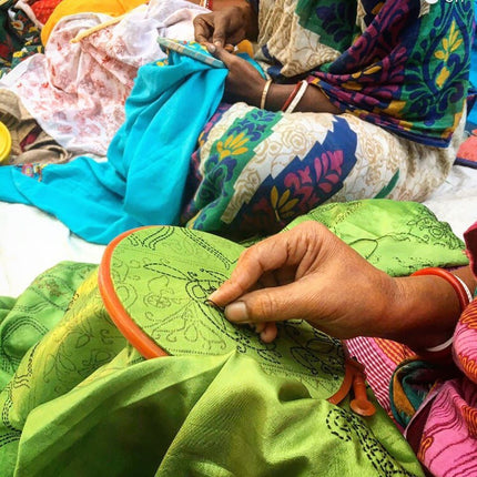 Hand Embroidered kantha silk shawl-3