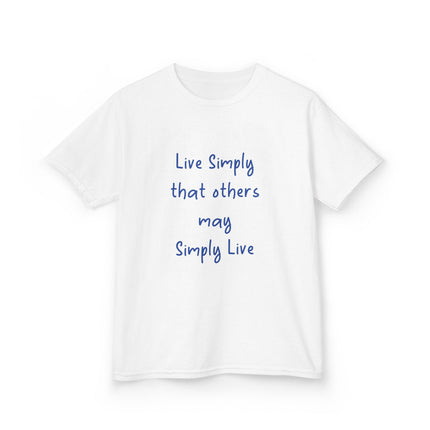 Live Simply Kids Tee – Inspirational Heavy Cotton Shirt for Youth
